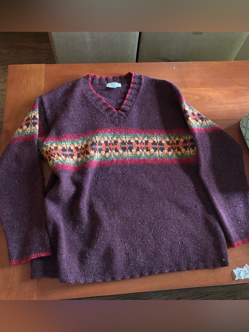 Vintage Eddie Bauer Fair Isle Wool Sweater